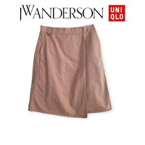 UNIQLO JW Anderson Tan Cotton Utility Wrap Skirt Womens Size 10 Minimal Chic